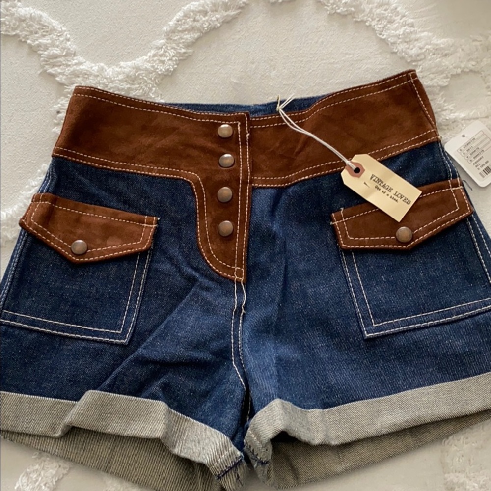 Women Jean and suede shorts